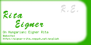 rita eigner business card